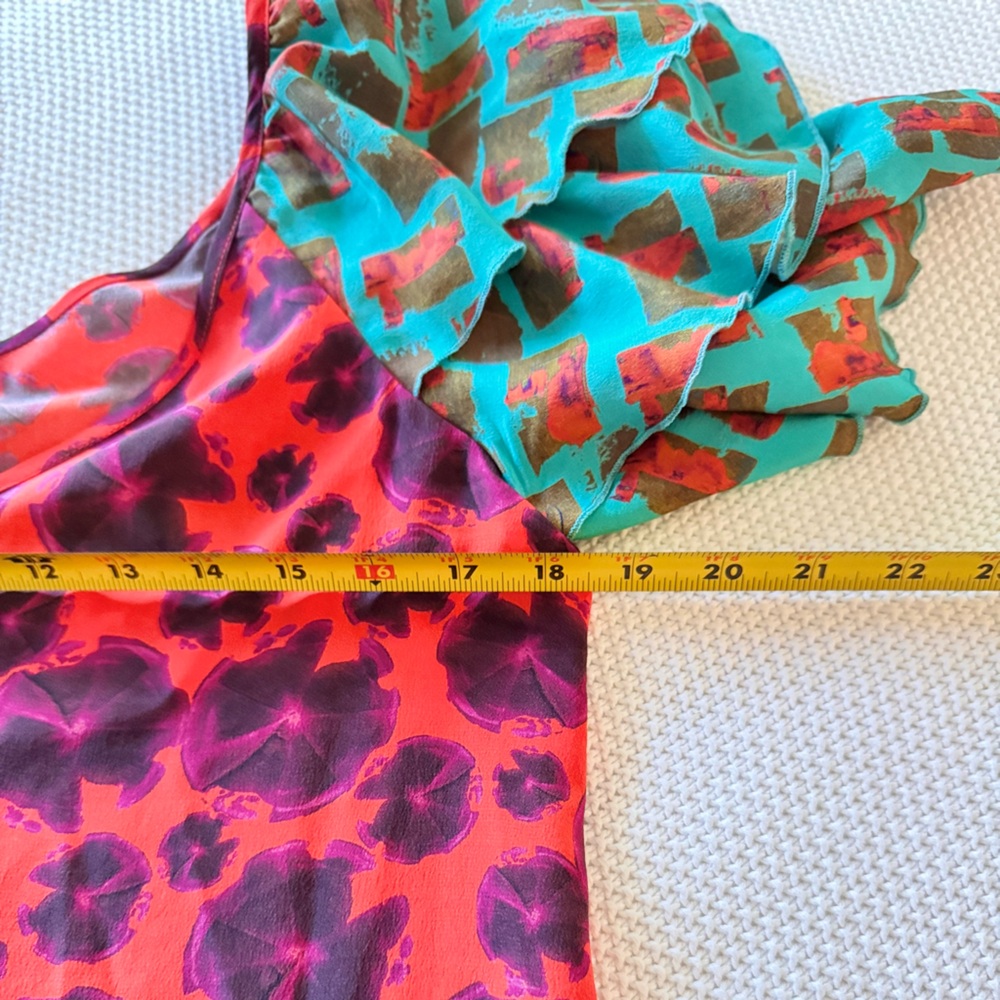 THU THU 100% Silk Colorful Mini Dress - Picture 14 of 16